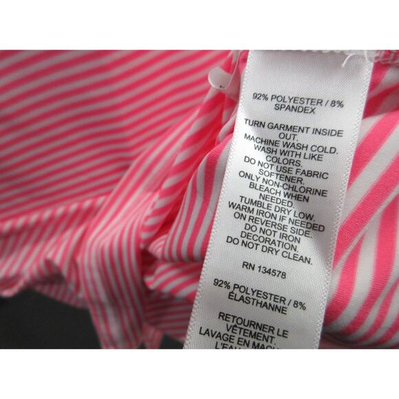 Vineyard Vines Women's XS Sankaty Striped Pink White Polyester Blend Top - Picture 8 of 10